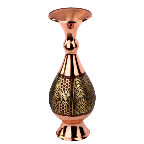 گلدان مسی مدل الماس تراش
